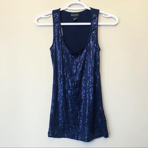 NEW Navy Sequin Racerback Tank